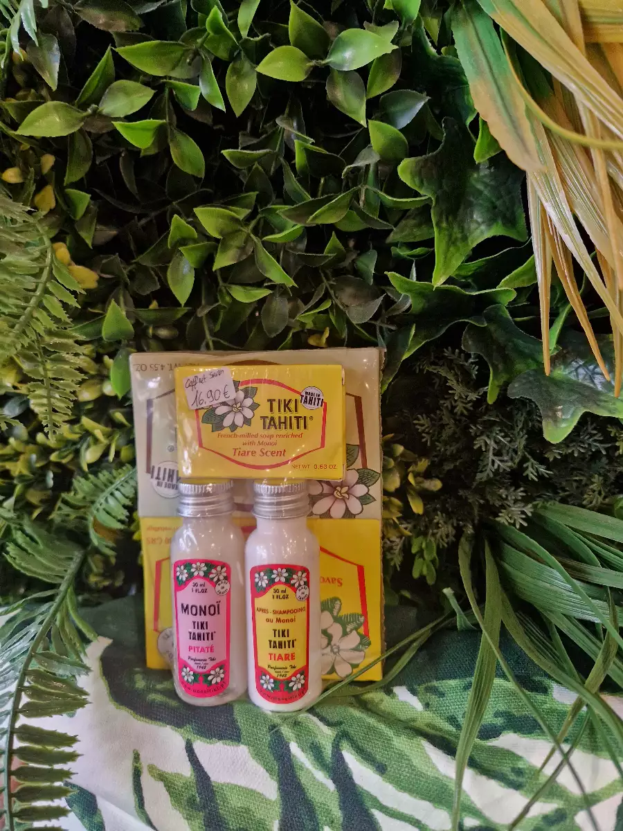 Coffret TIKI savon + monoi + ap-shampooing