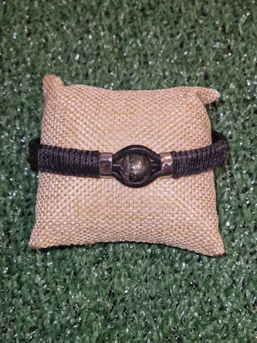 Bracelet Homme avec Perle gravé