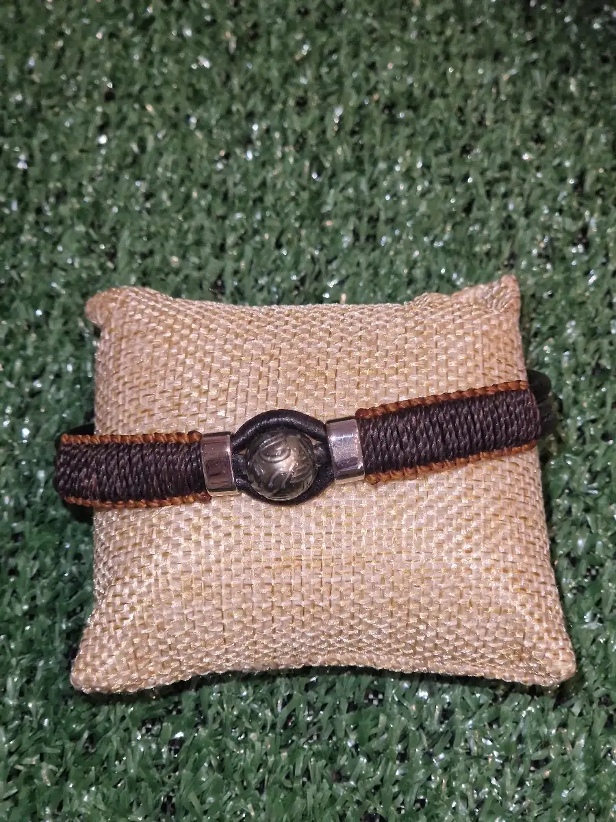 Bracelet Homme avec Perle gravé