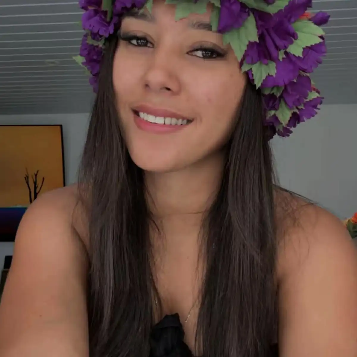 Couronne fleurs d’hibiscus Mauve