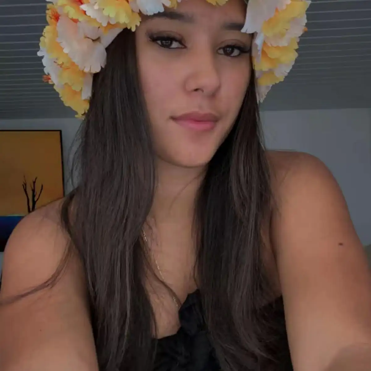 Couronne fleurs d'hibiscus jaune blanc