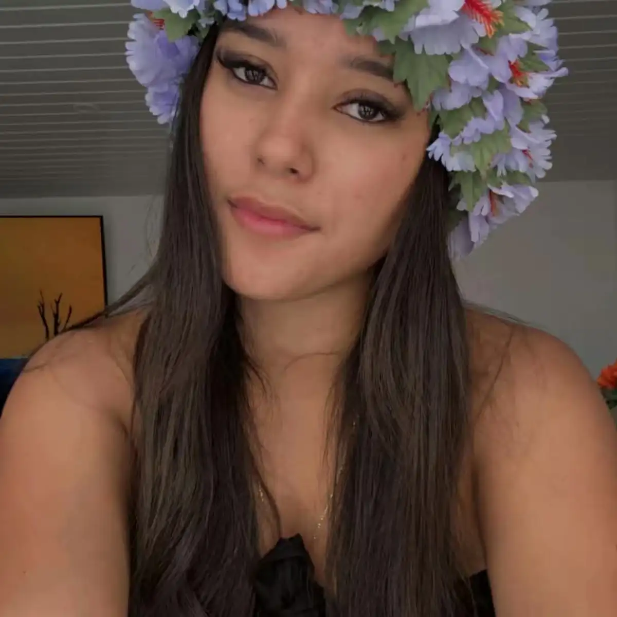 Couronne fleurs d’hibiscus Mauve pastelle