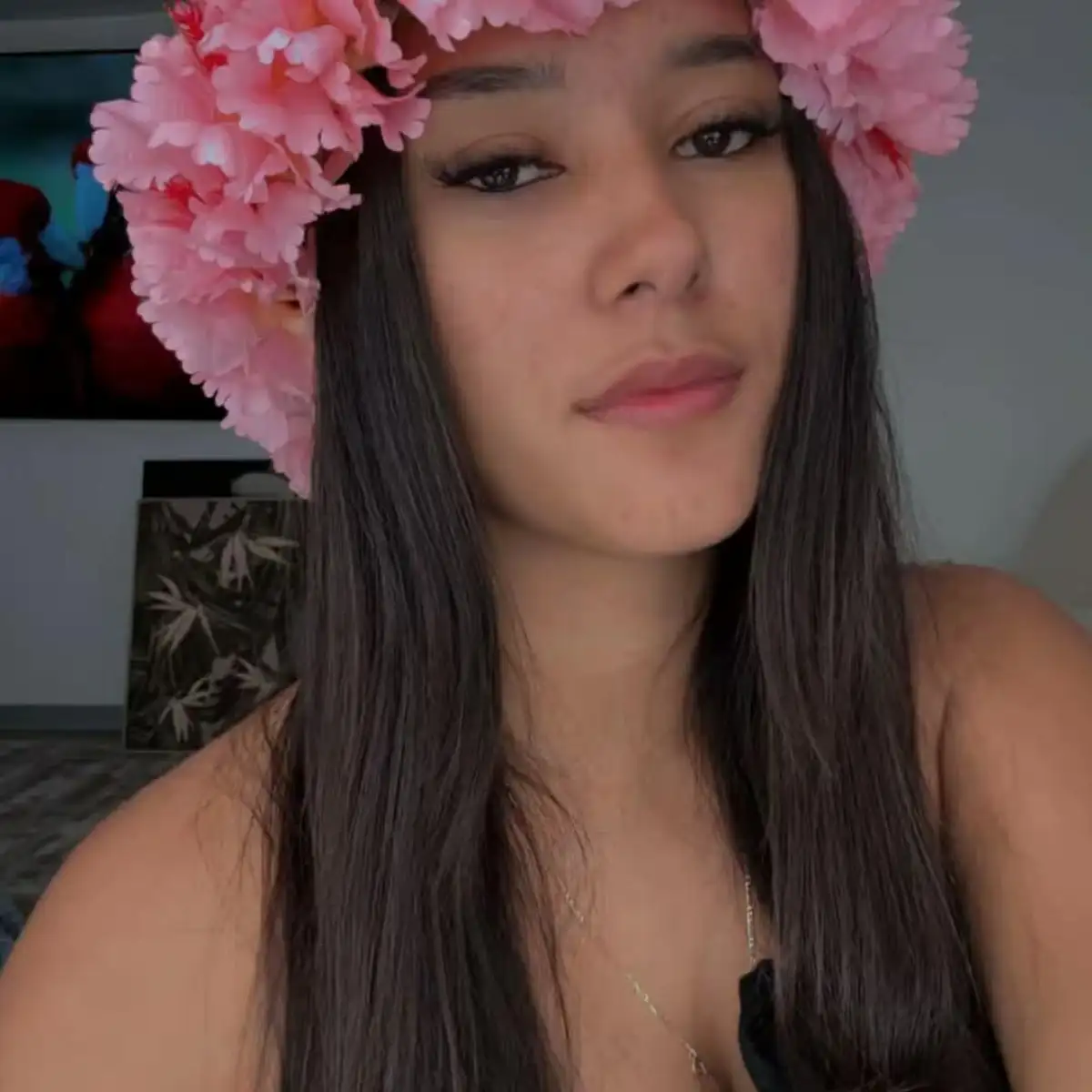 Couronne fleurs d’hibiscus rose pastelle