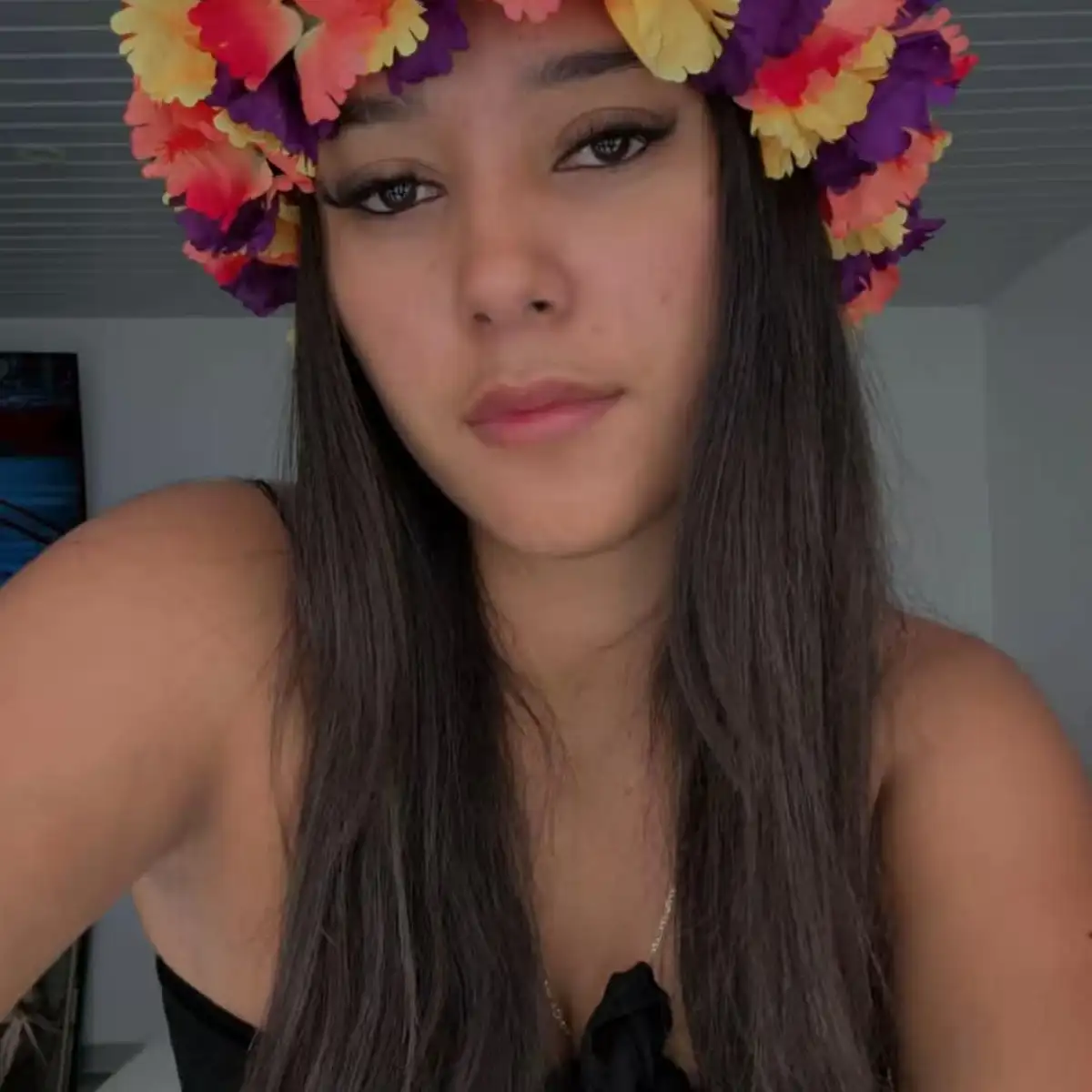 Couronne fleurs d’hibiscus panaché