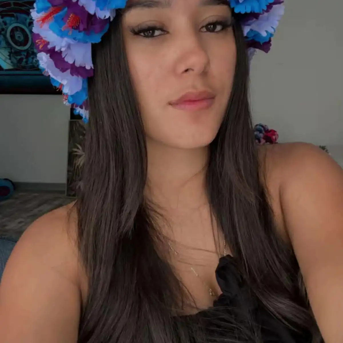 Couronne fleurs d’hibiscus bleu Mauve